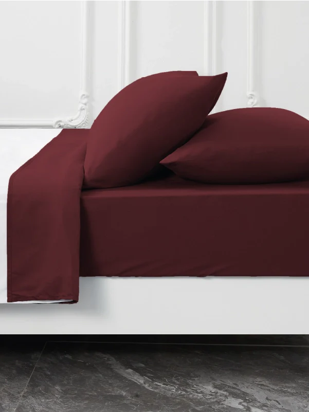 Burgundy Bamboo Pillow Cases Sets - Hypoallergenic Soft Pillowcase Set