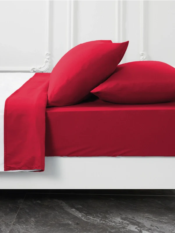 Red Bamboo Pillow Cases Sets - Luxurious & Breathable Pillowcase for Comfort