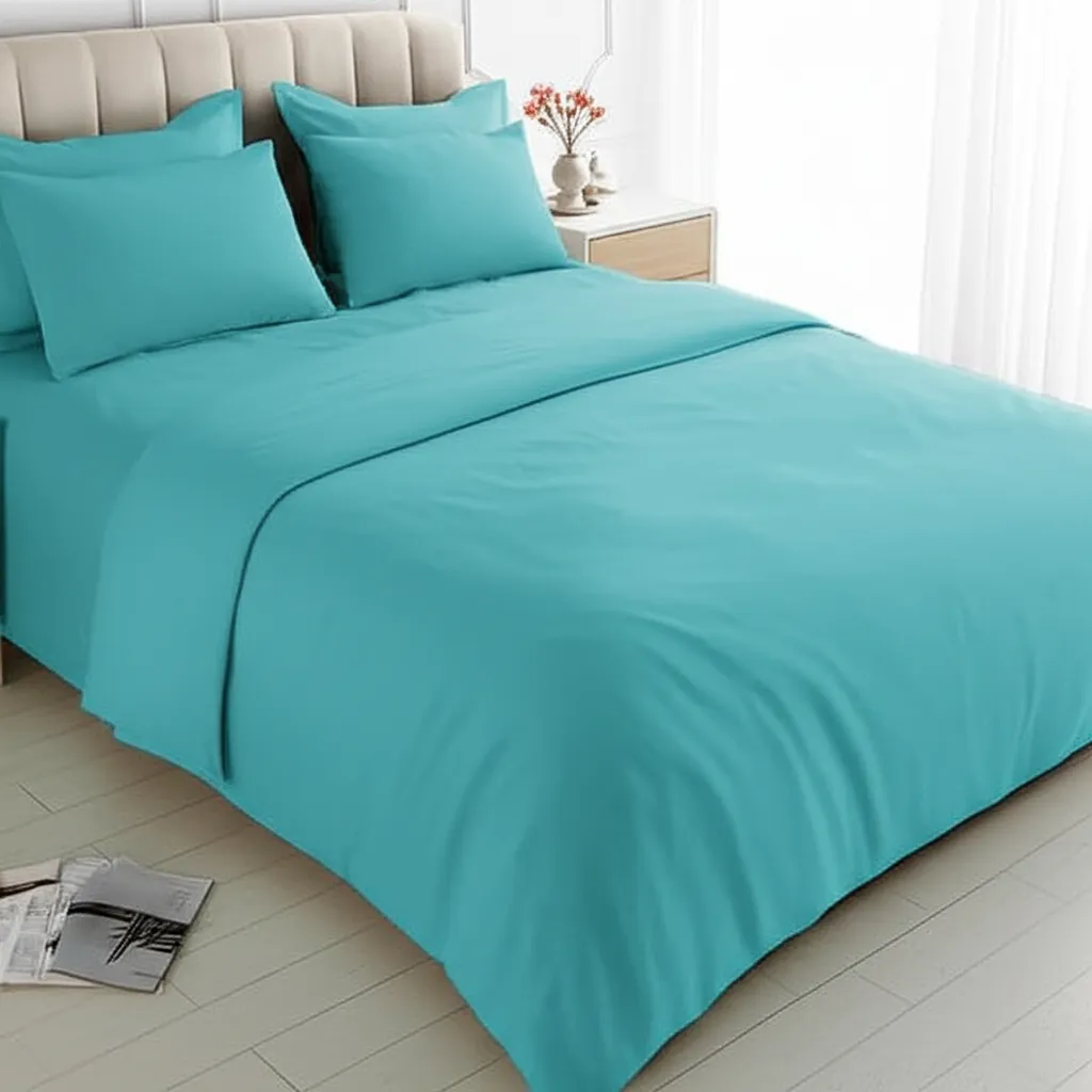 Teal Bamboo Bed Sheets - Cooling Comfort For Modern Bedrooms - Image 2